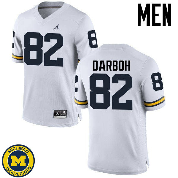 Mens University of Michigan #82 Amara Darboh White High School Football Jersey